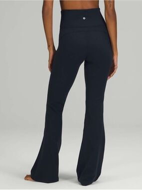 lululemon super high rise wide leg/flare groove pants navy blue size 4